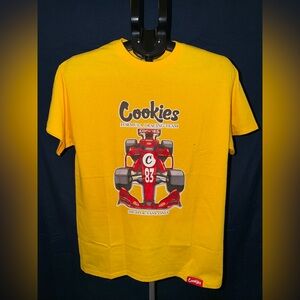 Cookies Formula 1 Racing Team Graphic T-Shirt Yellow Size Medium NWOT